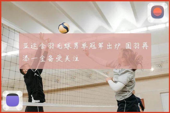 亚运会羽毛球男单冠军出炉 国羽再添一金备受关注